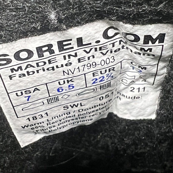 Sorel Snow Club Winter Snow Boot Green Nylon Rubber Waterproof Boys Youth Size 7 - Picture 9 of 9